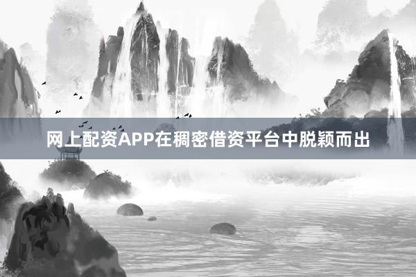 网上配资APP在稠密借资平台中脱颖而出